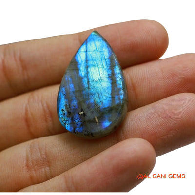 Natural Untreated Fire Labradorite Loose Gemstone Pear Cabochon From South Africa 46.00 Cts 34x21x7 mm L-56