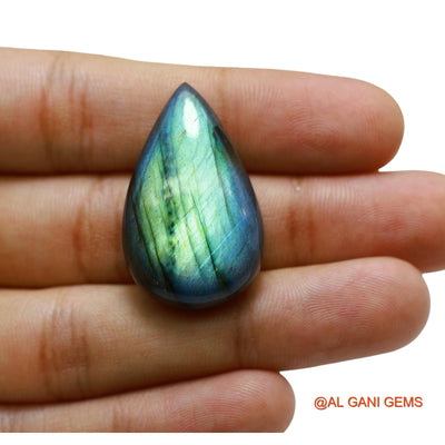 47.00 Cts Natural South African Fire Labradorite Loose Gemstone Pear Cabochon 33x20x9 mm L-57