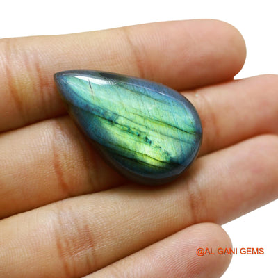 47.00 Cts Natural South African Fire Labradorite Loose Gemstone Pear Cabochon 33x20x9 mm L-57