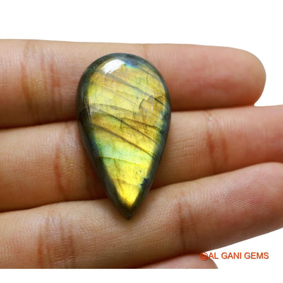 38.00 Cts Natural South African Fire Labradorite Loose Gemstone Pear Cabochon 34x19x7 mm L-58