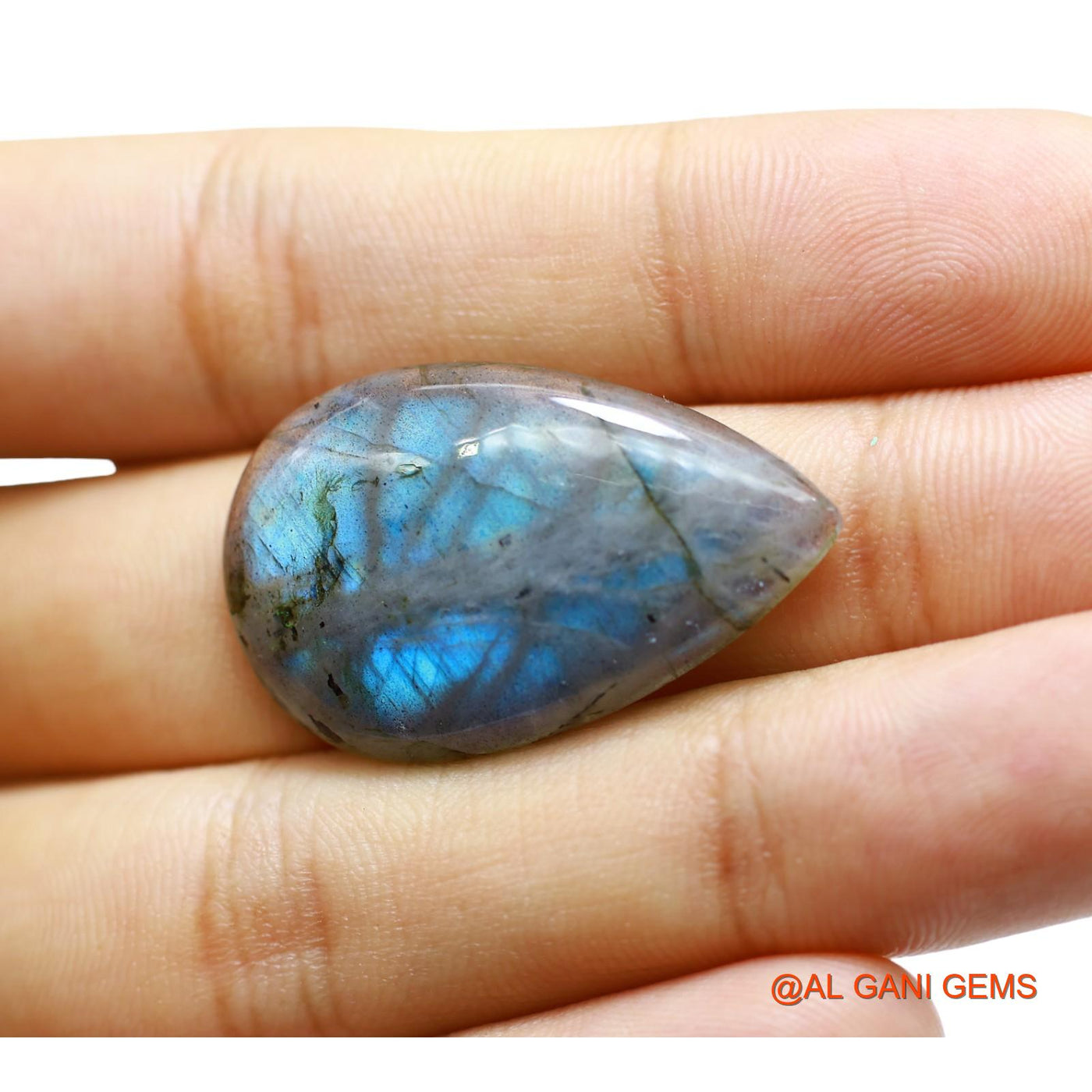 29.00 Cts Natural South African Fire Labradorite Loose Gemstone Pear Cabochon 33x21x5 mm L-59