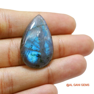 29.00 Cts Natural South African Fire Labradorite Loose Gemstone Pear Cabochon 33x21x5 mm L-59