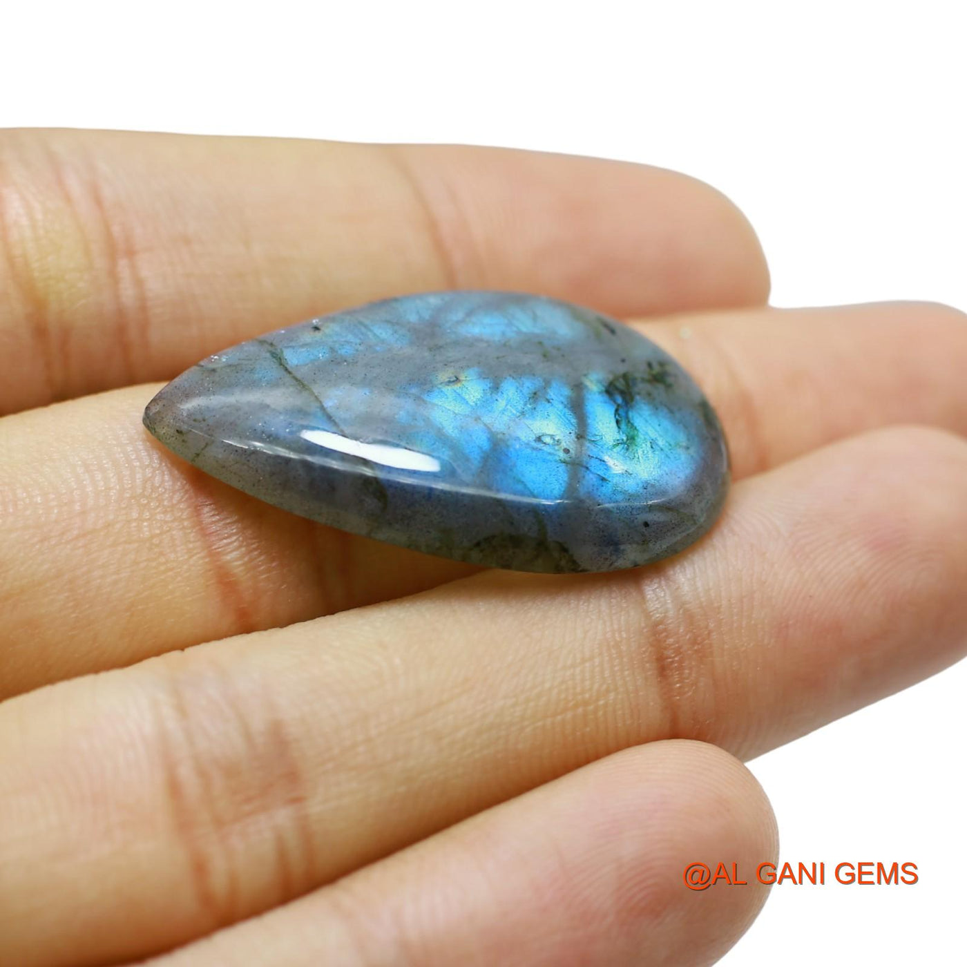 29.00 Cts Natural South African Fire Labradorite Loose Gemstone Pear Cabochon 33x21x5 mm L-59