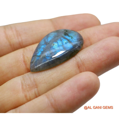 29.00 Cts Natural South African Fire Labradorite Loose Gemstone Pear Cabochon 33x21x5 mm L-59