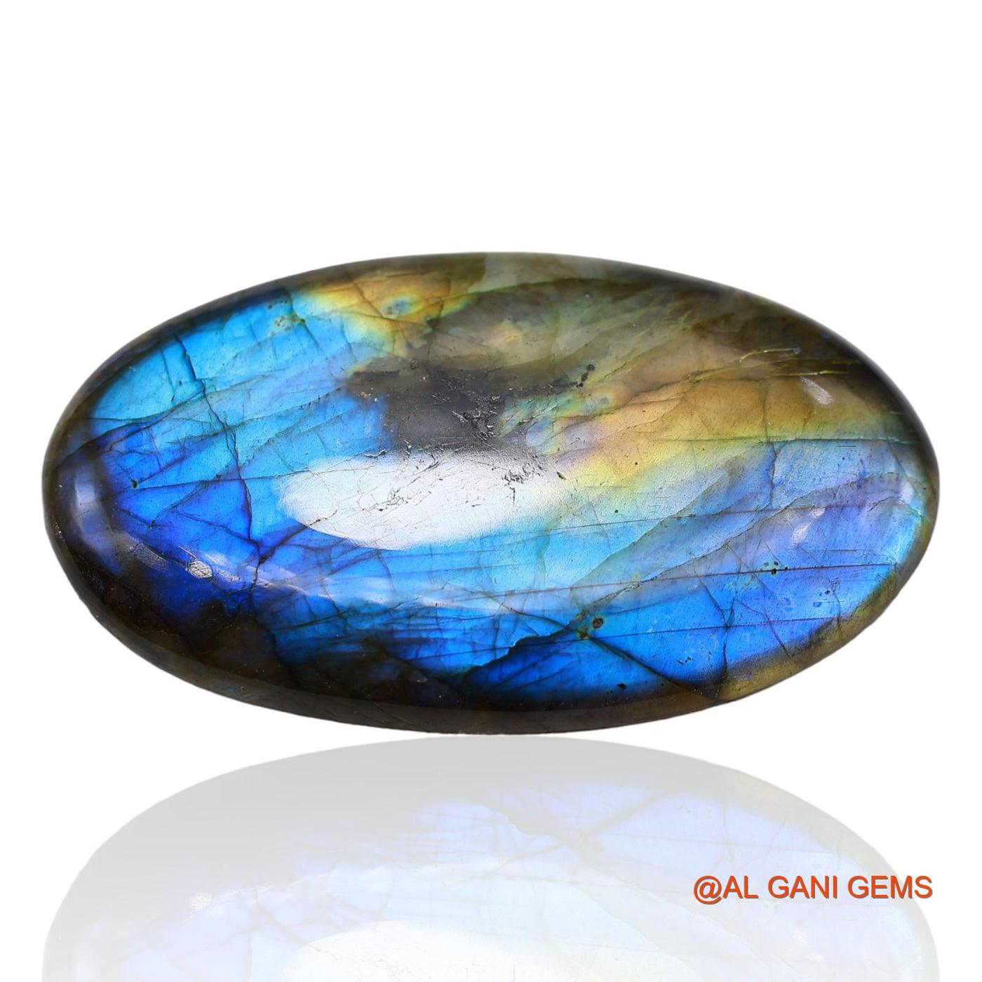149.00 Cts Natural South African Fire Labradorite Oval Cabochon Loose Gemstone For Jewelry 62x35x7 mm L-5