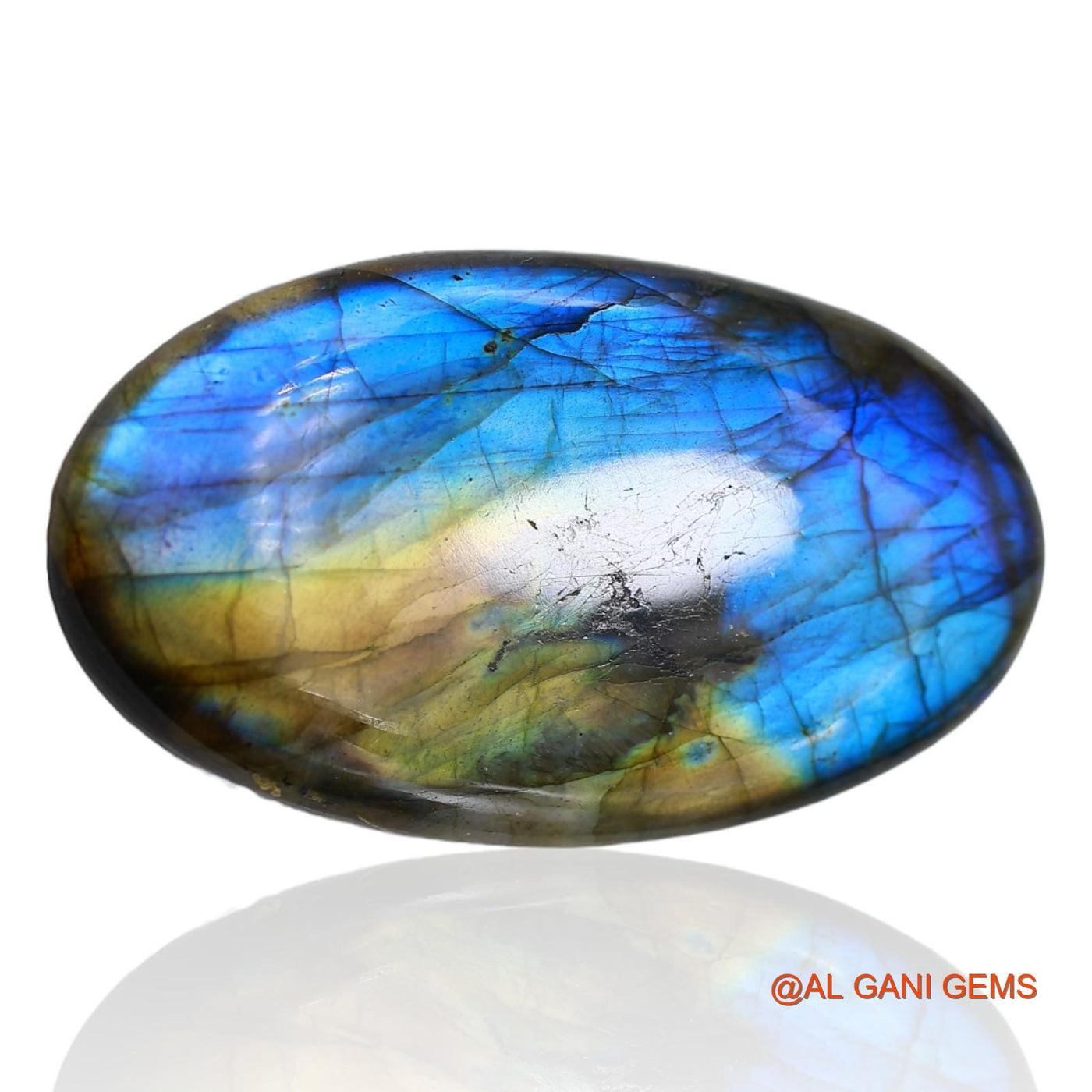 149.00 Cts Natural South African Fire Labradorite Oval Cabochon Loose Gemstone For Jewelry 62x35x7 mm L-5