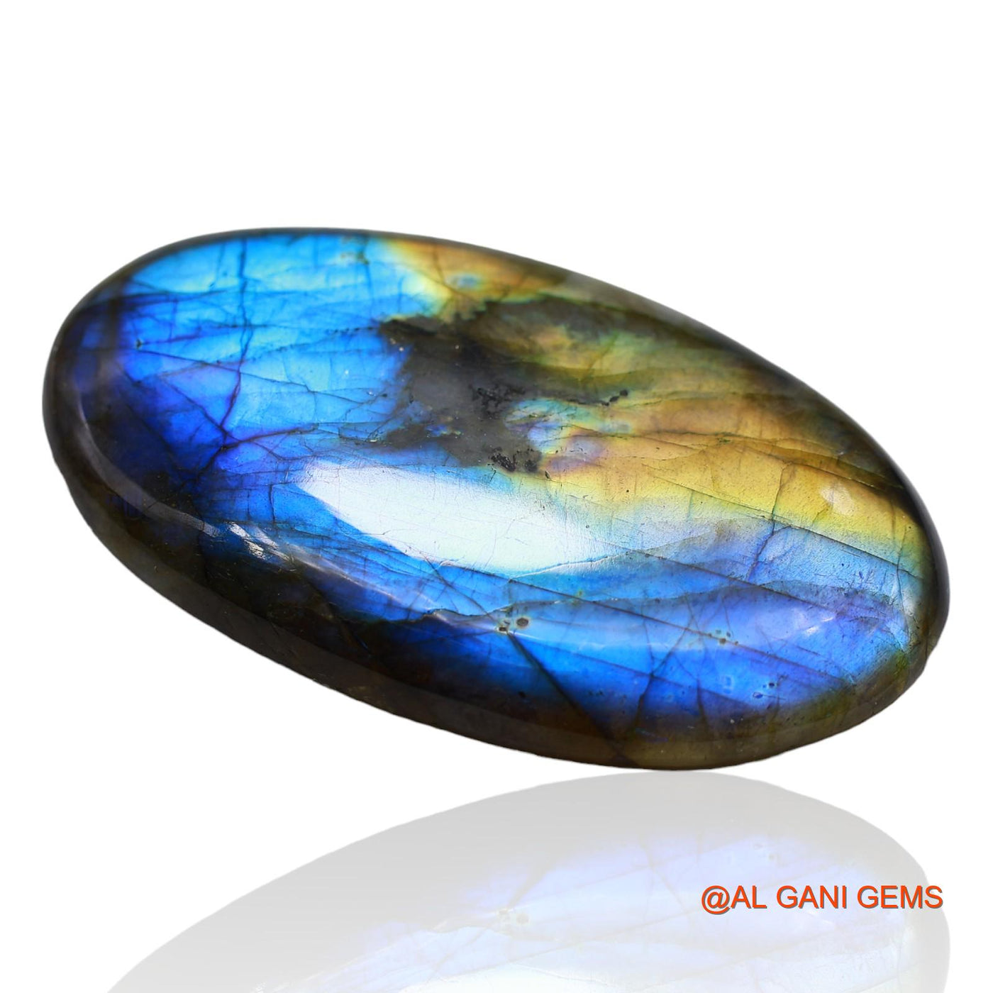 149.00 Cts Natural South African Fire Labradorite Oval Cabochon Loose Gemstone For Jewelry 62x35x7 mm L-5