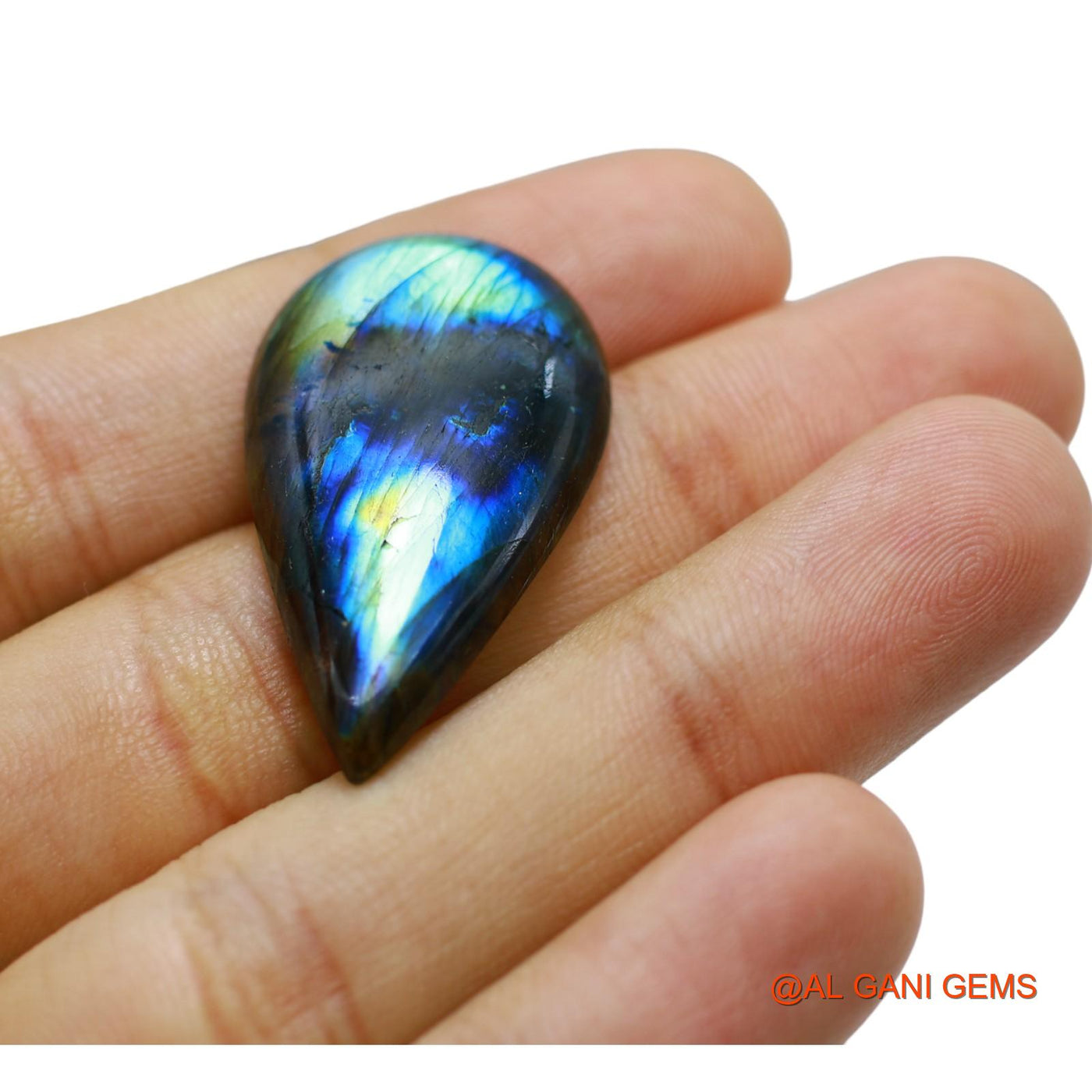 Natural Fire Labradorite Gemstone 29.00 Cts Loose Pear Cabochon From South Africa 36x20x5 mm L-61