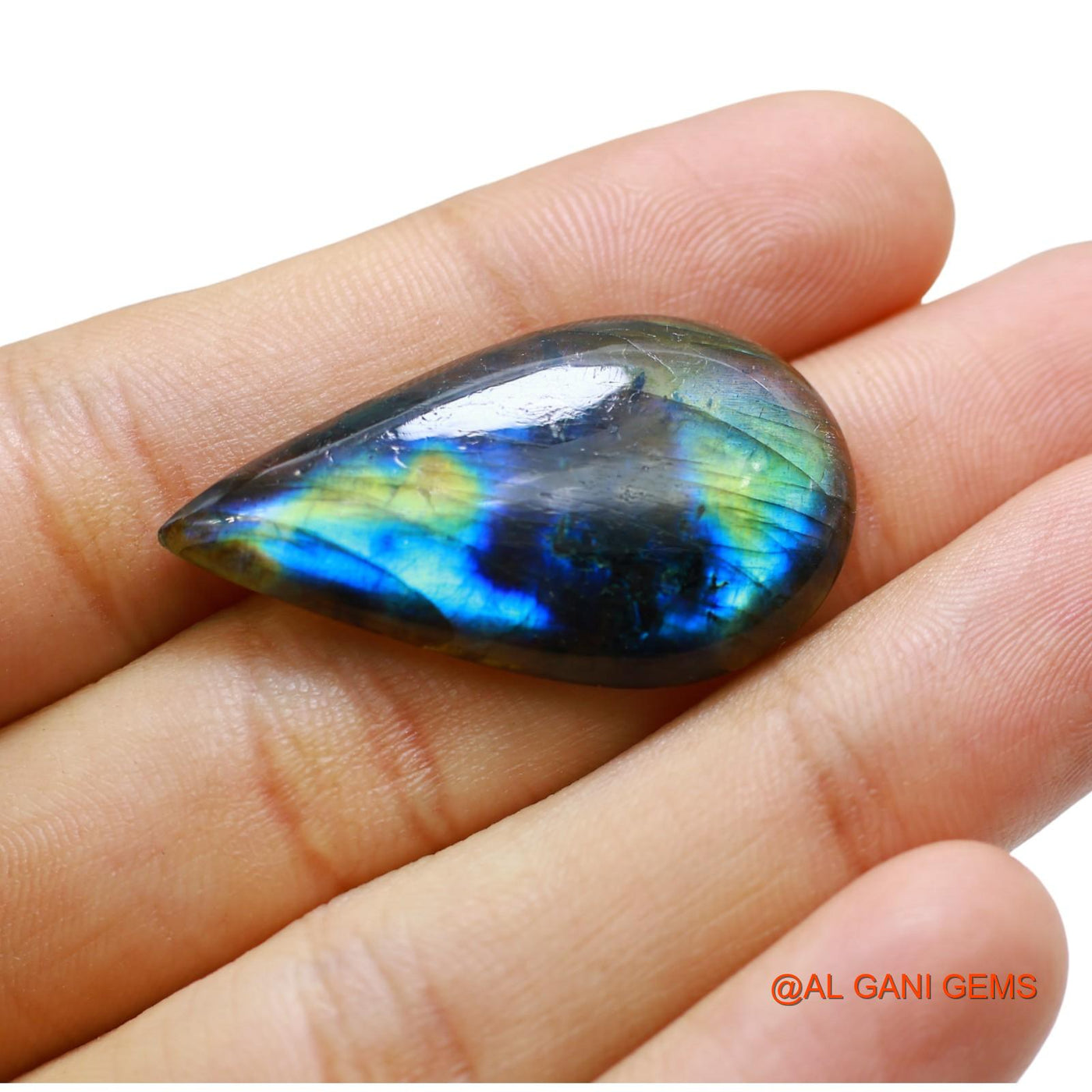 Natural Fire Labradorite Gemstone 29.00 Cts Loose Pear Cabochon From South Africa 36x20x5 mm L-61