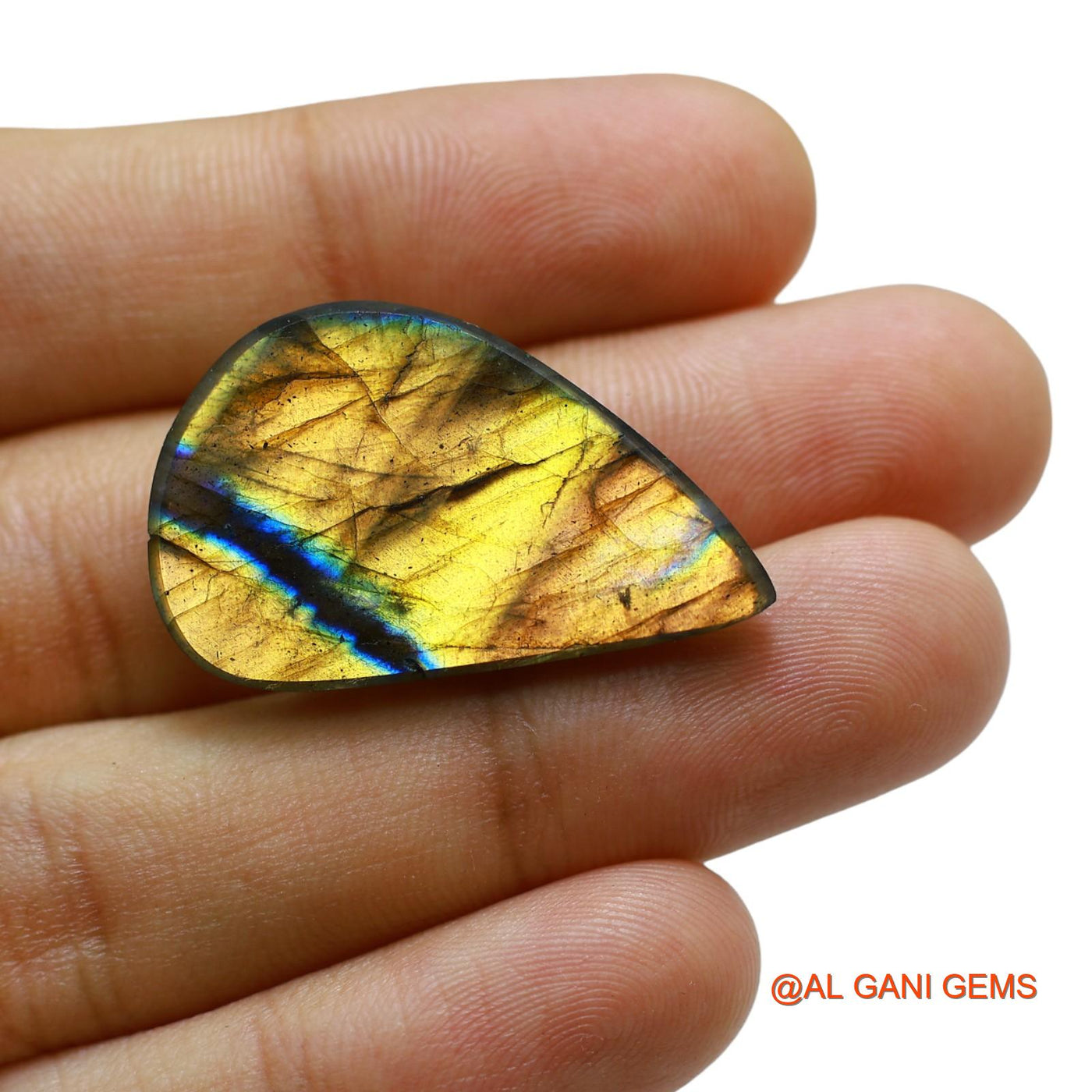 28.00 Cts Natural South African Fire Labradorite Loose Gemstone Fancy Cabochon 32x20x6 mm L-62