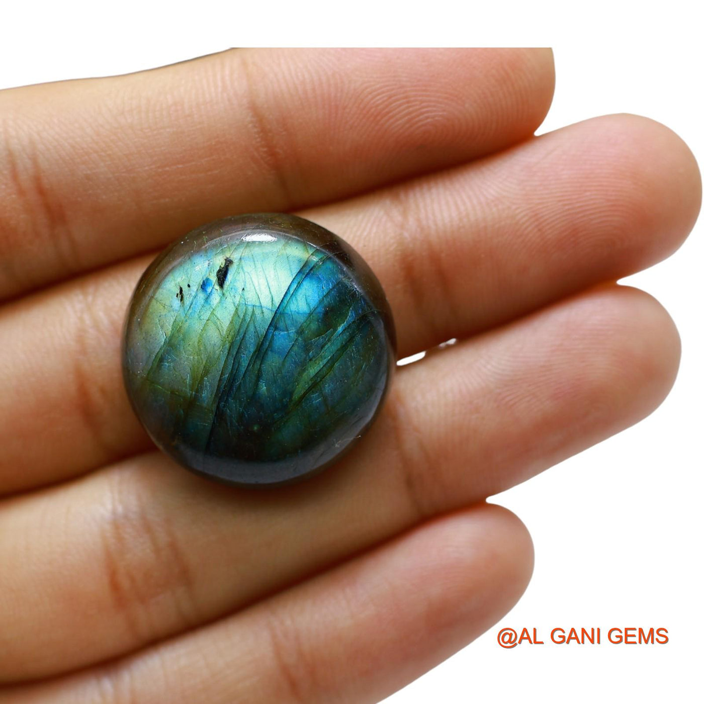 Natural Fire Labradorite Gemstone 43.00 Cts Loose Round Cabochon From South Africa 25x25x8 mm L-69