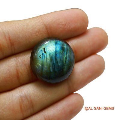 Natural Fire Labradorite Gemstone 43.00 Cts Loose Round Cabochon From South Africa 25x25x8 mm L-69