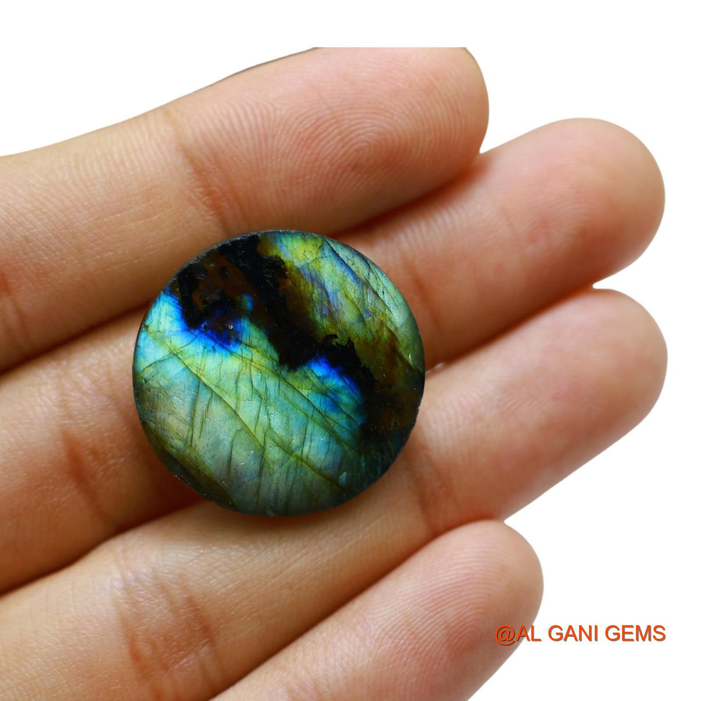 Natural Fire Labradorite Gemstone 43.00 Cts Loose Round Cabochon From South Africa 25x25x8 mm L-69