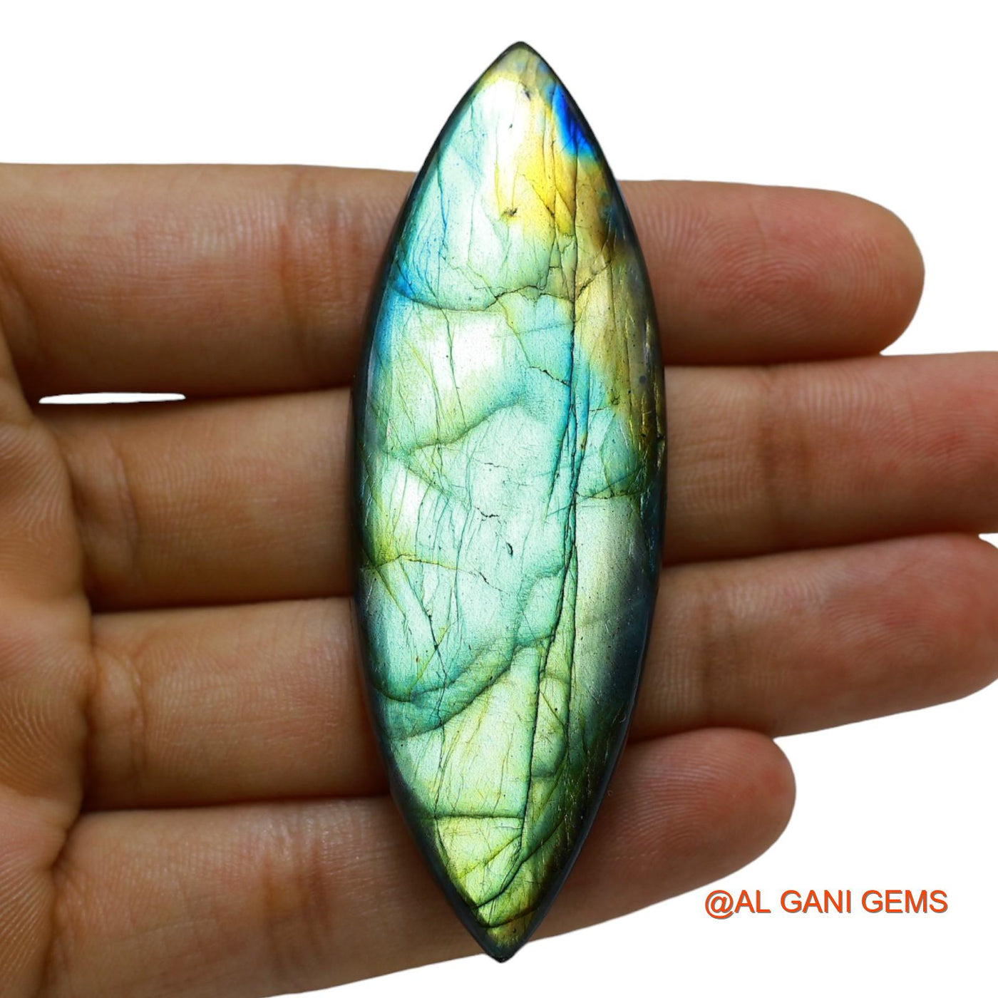 Natural Untreated Fire Labradorite Loose Gemstone Fancy Cabochon From South Africa 155.00 Cts 73x25x8 mm L-6
