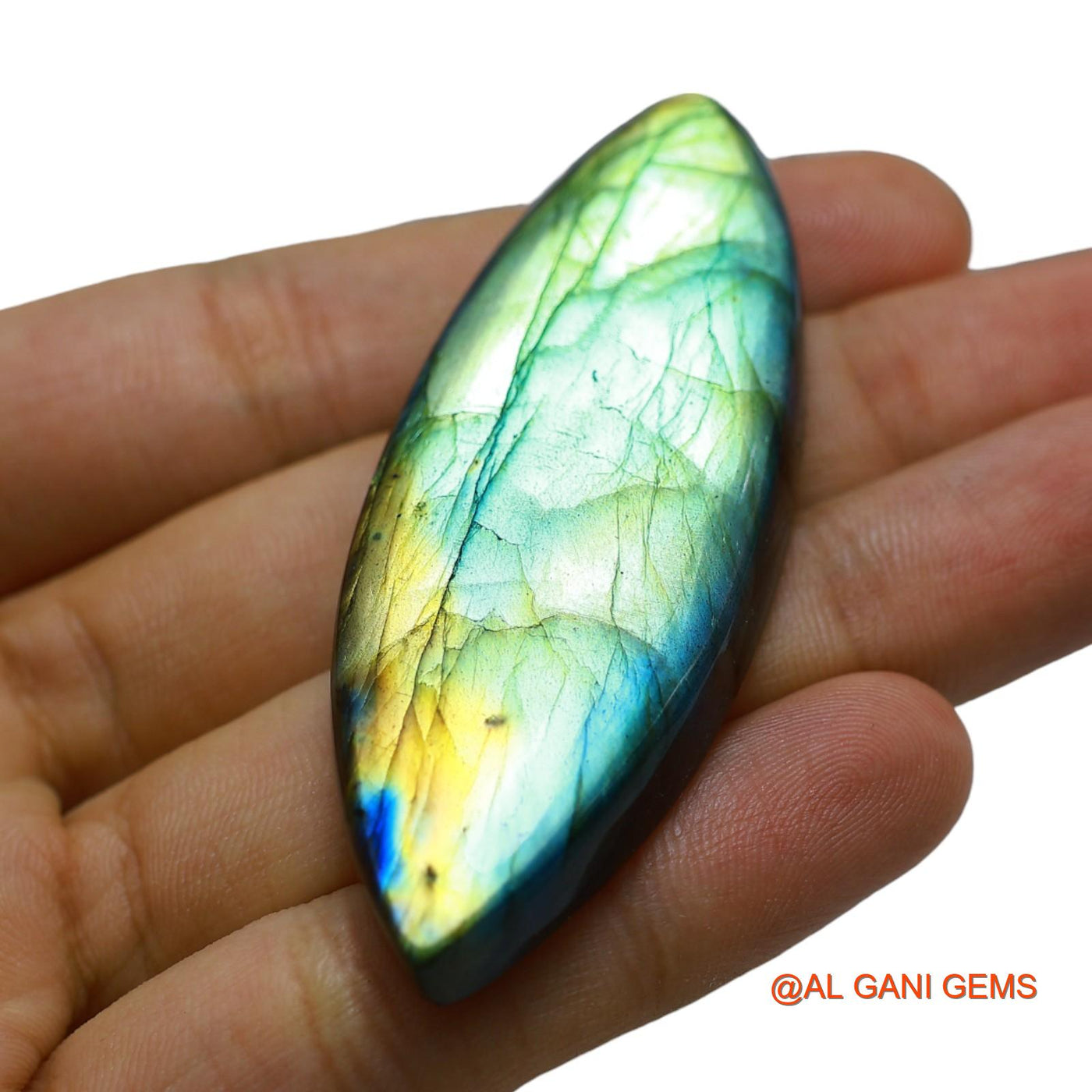 Natural Untreated Fire Labradorite Loose Gemstone Fancy Cabochon From South Africa 155.00 Cts 73x25x8 mm L-6