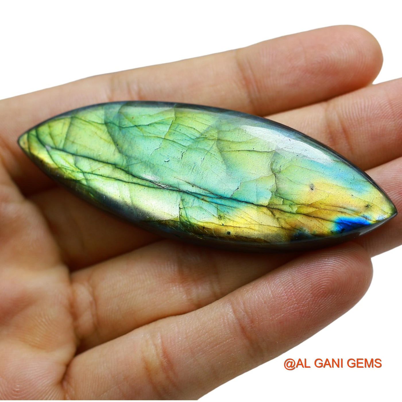 Natural Untreated Fire Labradorite Loose Gemstone Fancy Cabochon From South Africa 155.00 Cts 73x25x8 mm L-6