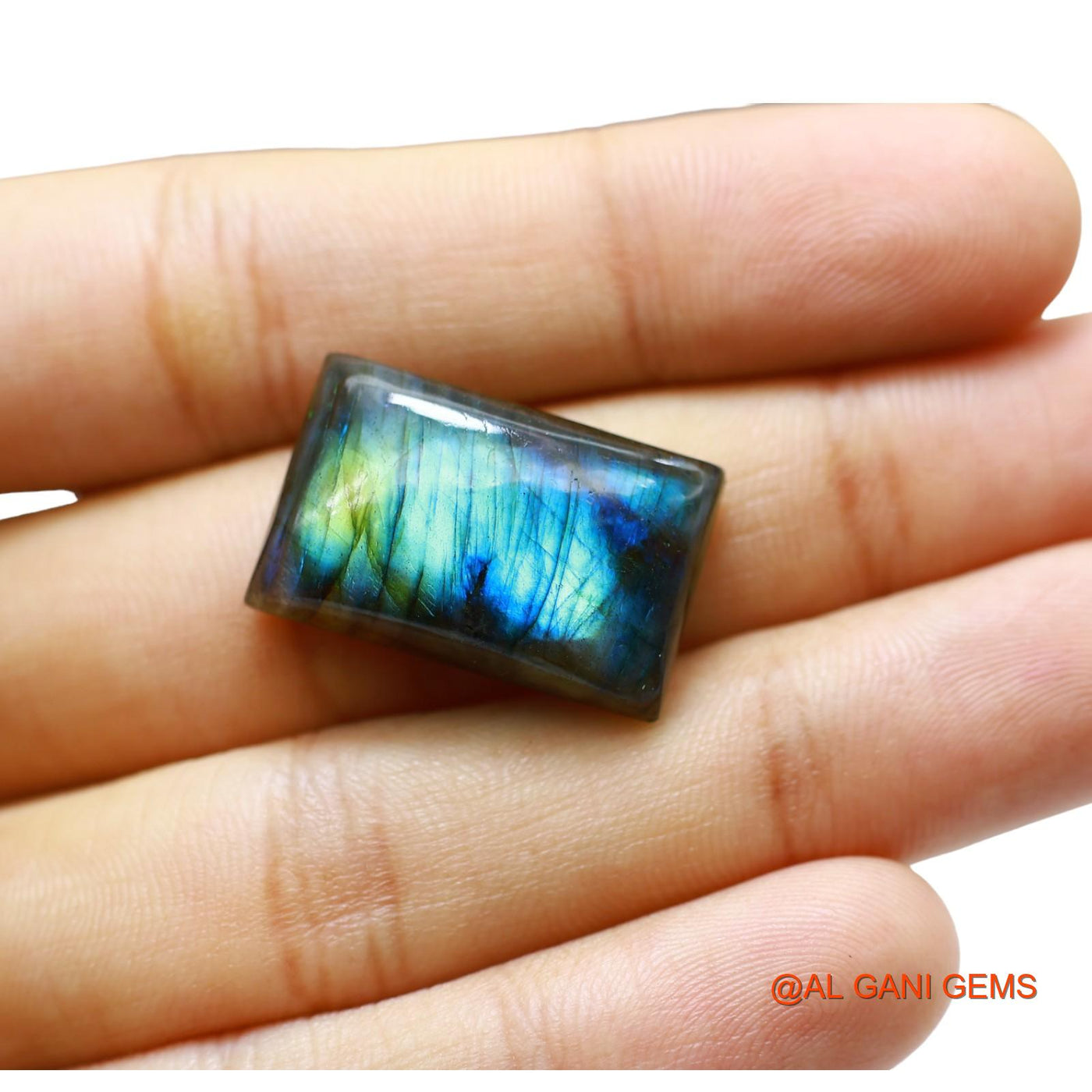 29.00 Cts Natural South African Fire Labradorite Square Cabochon Loose Gemstone For Jewelry 24x15x7 mm L-70