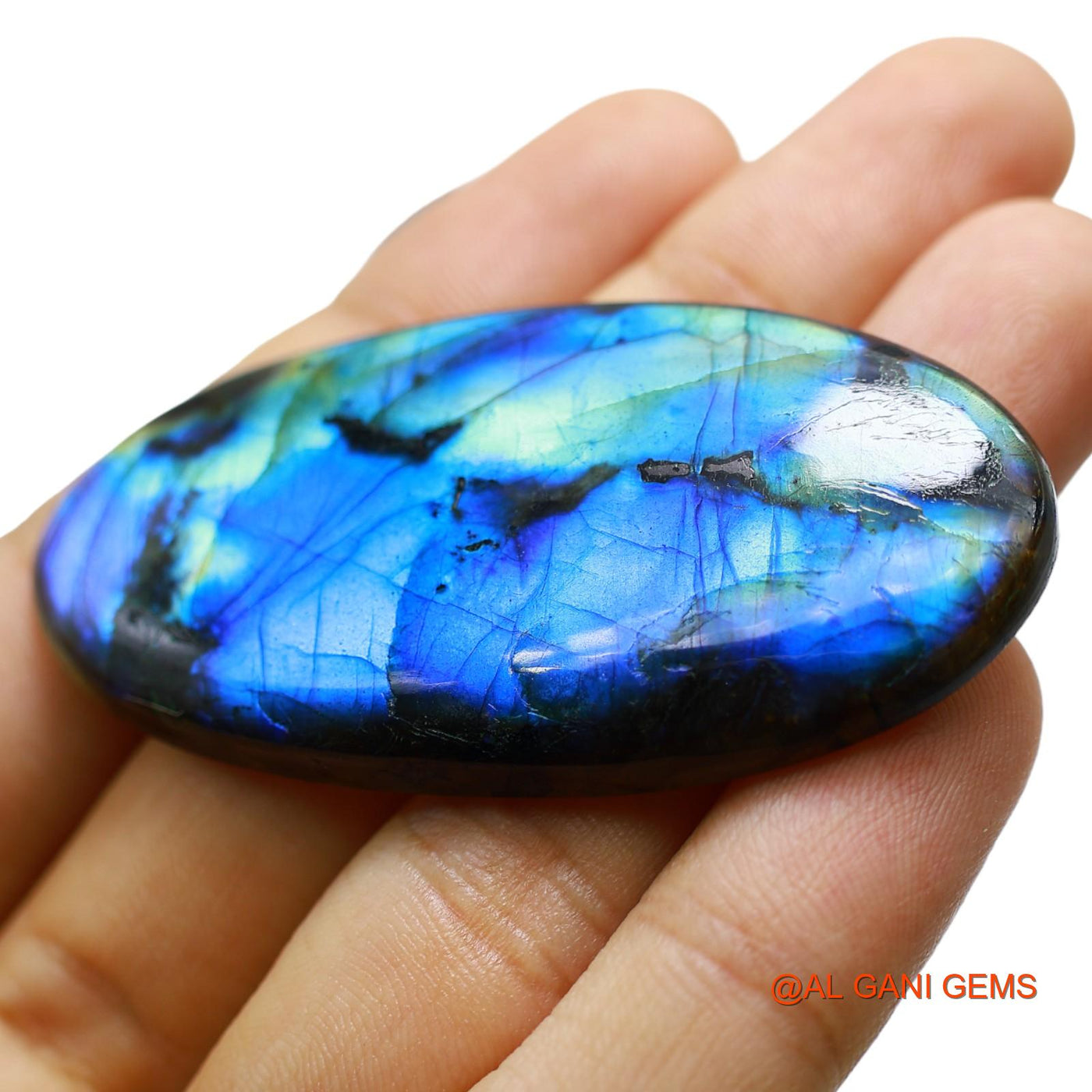 111.00 Cts Natural South African Fire Labradorite Loose Gemstone Oval Cabochon 62x31x6 mm L-8