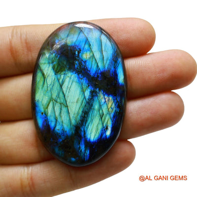 112.00 Cts Natural South African Fire Labradorite Loose Gemstone Oval Cabochon 53x36x6 mm L-9