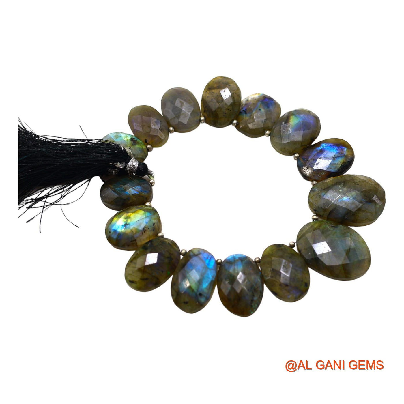 Natural Multi Color Fire Labradorite Loose Strand 12X18 TO 19X27 MM Fancy Faceted Beads For Jewelry Craft 8" LB-11