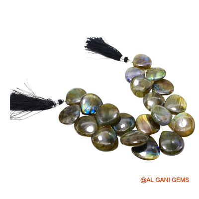 Natural Multi Color Fire Labradorite Loose Strand 22X22 TO 23X24 MM Pear Smooth Beads For Jewelry Craft 8" LB-13