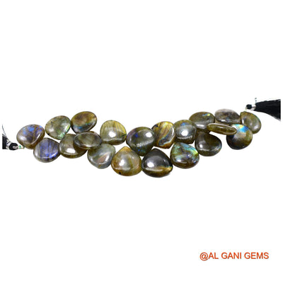 Natural Multi Color Fire Labradorite Loose Strand 22X22 TO 23X24 MM Pear Smooth Beads For Jewelry Craft 8" LB-13