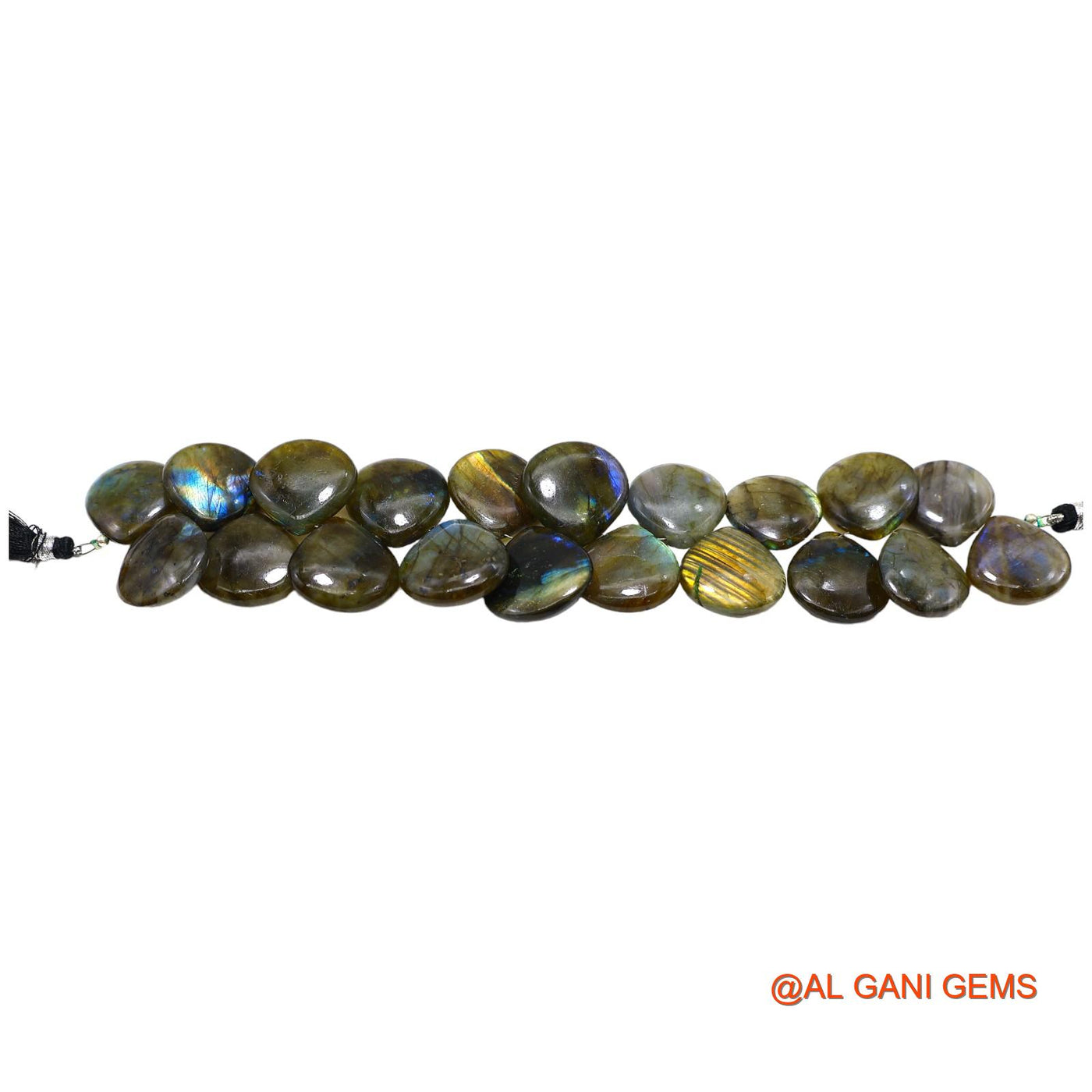 Natural Multi Color Fire Labradorite Loose Strand 22X22 TO 23X24 MM Pear Smooth Beads For Jewelry Craft 8" LB-13
