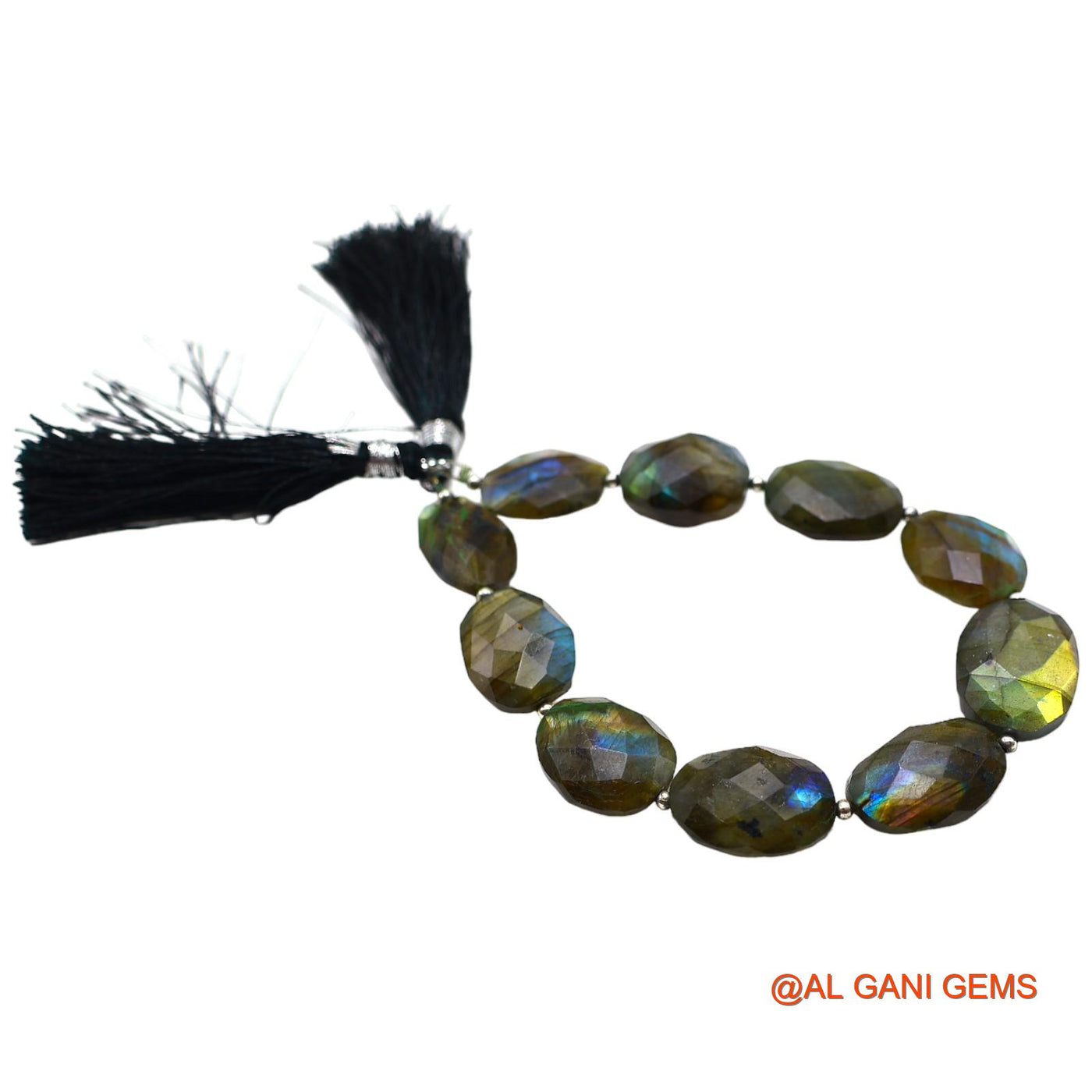 Handmade Natural Fire Labradorite Gemstone 11X16 TO 14X18 MM Oval Faceted Multi Color Beads Loose Strand 8" LB-2