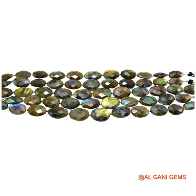Handmade Natural Fire Labradorite Gemstone 11X16 TO 14X18 MM Oval Faceted Multi Color Beads Loose Strand 8" LB-2