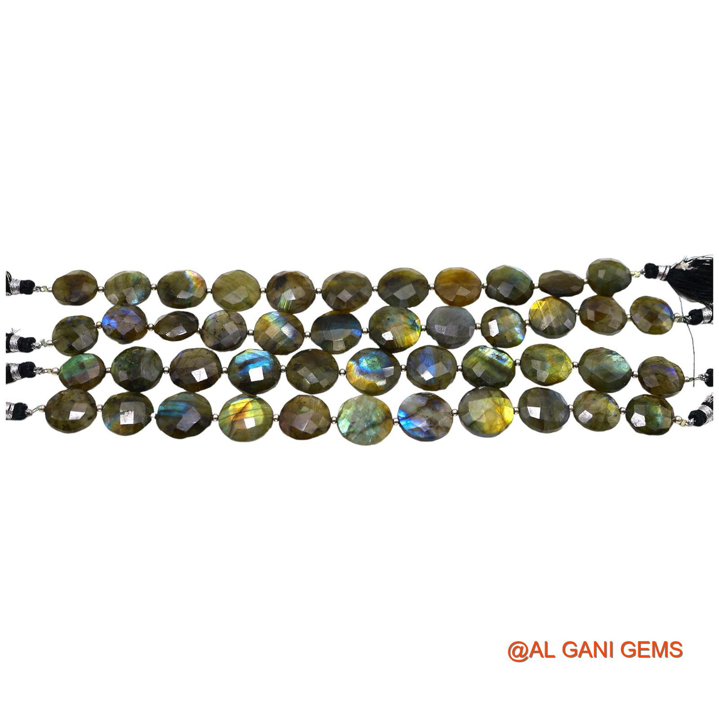 Natural Fire Labradorite Beads 14X17 MM Faceted Round Multi Color Loose Strand 8" For Healing LB-5