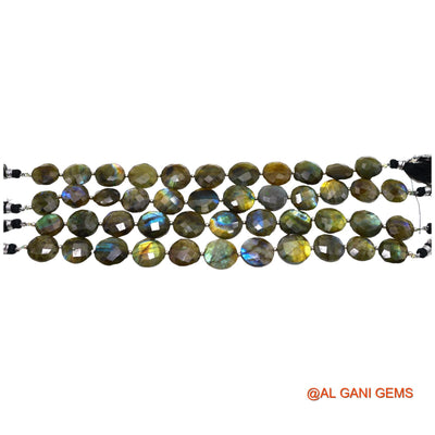 Natural Fire Labradorite Beads 14X17 MM Faceted Round Multi Color Loose Strand 8" For Healing LB-5