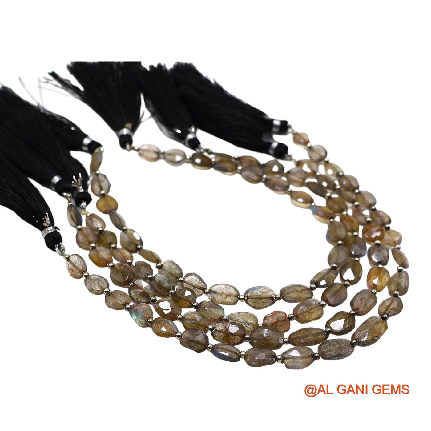 Natural Multi Color Labradorite Loose Strand 6X8 TO 8X10 MM Oval Faceted Beads For Jewelry Craft 8,9" LB-6