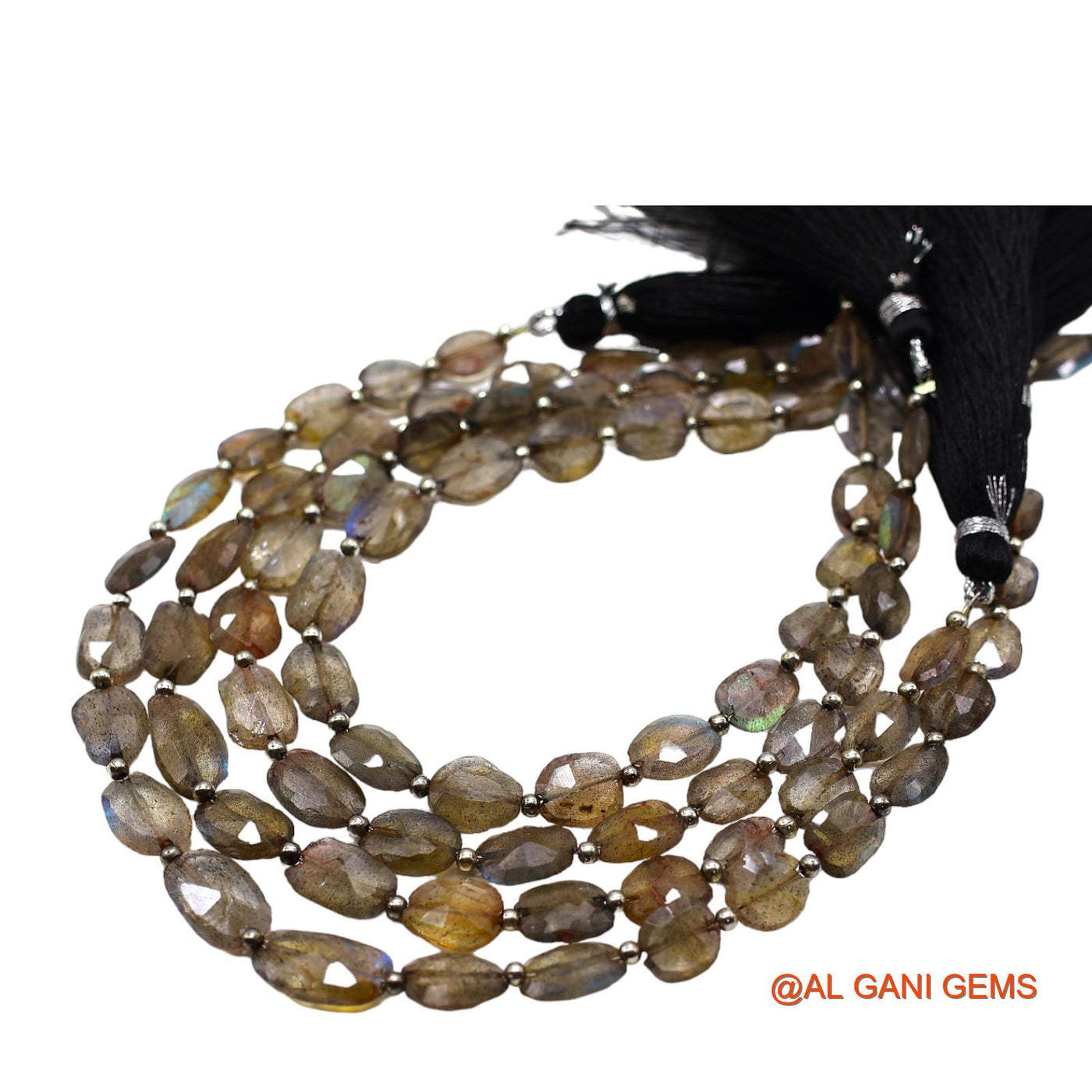 Natural Multi Color Labradorite Loose Strand 6X8 TO 8X10 MM Oval Faceted Beads For Jewelry Craft 8,9" LB-6