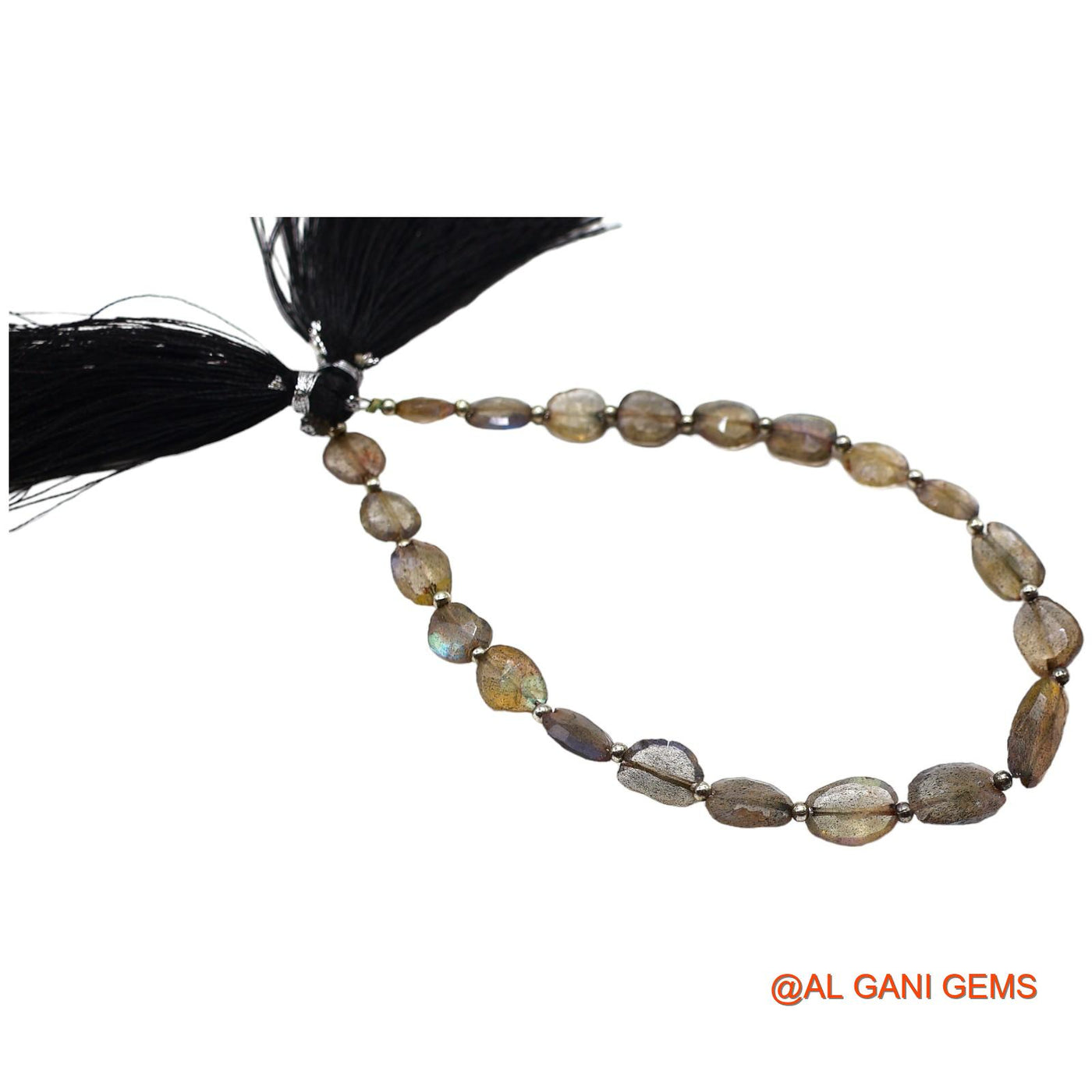 Natural Multi Color Labradorite Loose Strand 6X8 TO 8X10 MM Oval Faceted Beads For Jewelry Craft 8,9" LB-6