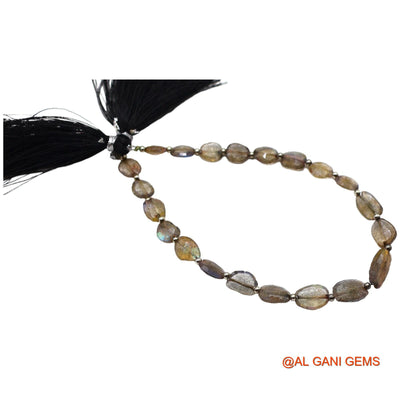 Natural Multi Color Labradorite Loose Strand 6X8 TO 8X10 MM Oval Faceted Beads For Jewelry Craft 8,9" LB-6