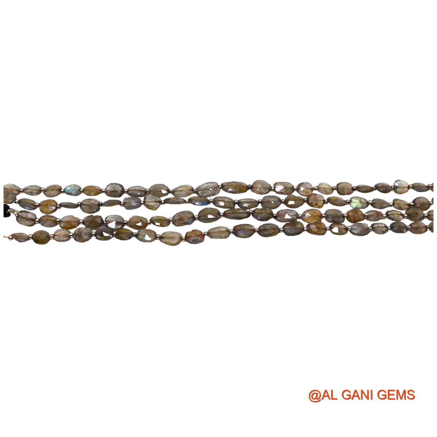 Natural Multi Color Labradorite Loose Strand 6X8 TO 8X10 MM Oval Faceted Beads For Jewelry Craft 8,9" LB-6