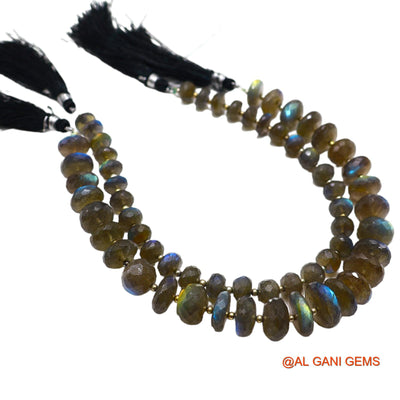 Natural Multi Color Labradorite Loose Strand 11X11 TO 14X14 MM Round Faceted Beads For Jewelry Craft 9" LB-7