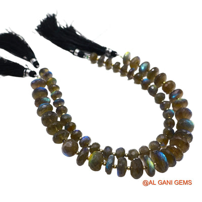 Natural Multi Color Labradorite Loose Strand 11X11 TO 14X14 MM Round Faceted Beads For Jewelry Craft 9" LB-7