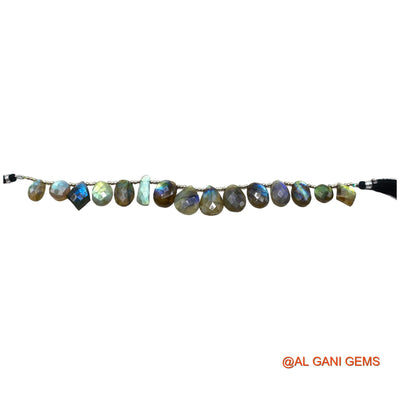 Fancy Faceted 9X13 TO 13X20 MM Beads Natural Multi Color Fire Labradorite Gemstone Strands For Jewelry 8" LB-9