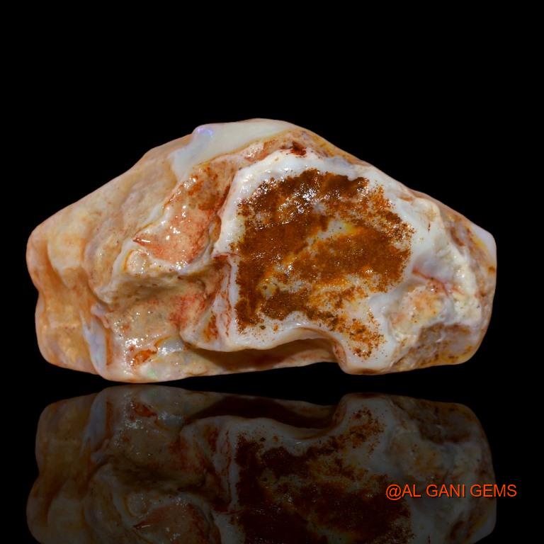 Natural Fire Opal Gemstone 48.90 Cts Loose Fancy Rough From Australia 36x19x16 mm R-165