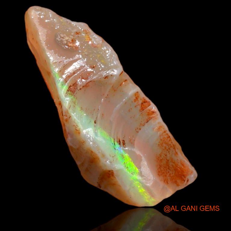 Natural Untreated Fire Opal Loose Gemstone Fancy Rough From Australia 8.30 Cts 24x9x6 mm R-177