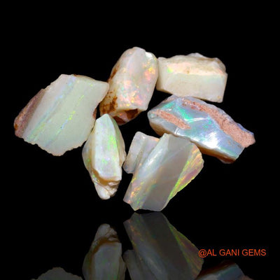 Natural Fire Opal Loose Gemstone Fancy Rough From Australia 6 Pcs Wholesale Lot 14.90 Cts 10x5x8 mm To 13x6x9 mm R-182