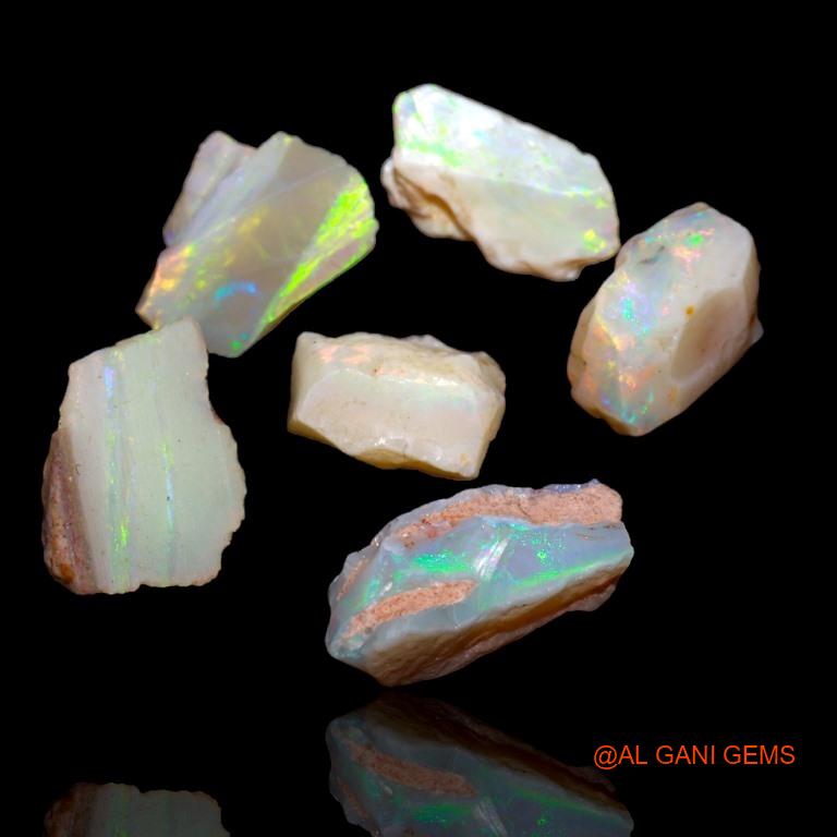 Natural Fire Opal Loose Gemstone Fancy Rough From Australia 6 Pcs Wholesale Lot 14.90 Cts 10x5x8 mm To 13x6x9 mm R-182