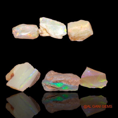 Natural Fire Opal Loose Gemstone Fancy Rough From Australia 6 Pcs Wholesale Lot 14.90 Cts 10x5x8 mm To 13x6x9 mm R-182
