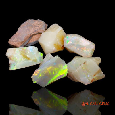 Natural Fire Opal Loose Gemstone Fancy Rough From Australia 6 Pcs Wholesale Lot 14.90 Cts 10x5x8 mm To 13x6x9 mm R-182