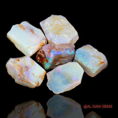 6 Pcs 25.20 Cts Natural Australian Fire Opal Loose Gemstone Fancy Rough Wholesale Lot 10x5x8 mm To 14x4x11 mm R-184