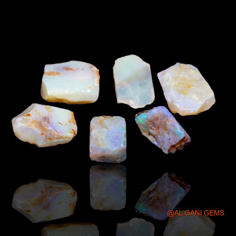 6 Pcs 25.20 Cts Natural Australian Fire Opal Loose Gemstone Fancy Rough Wholesale Lot 10x5x8 mm To 14x4x11 mm R-184