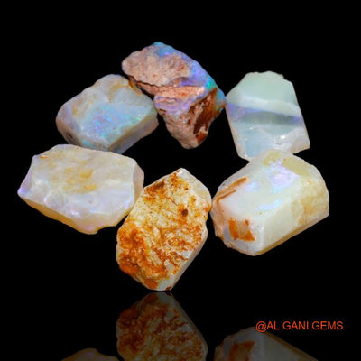 6 Pcs 25.20 Cts Natural Australian Fire Opal Loose Gemstone Fancy Rough Wholesale Lot 10x5x8 mm To 14x4x11 mm R-184