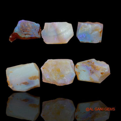 6 Pcs 25.20 Cts Natural Australian Fire Opal Loose Gemstone Fancy Rough Wholesale Lot 10x5x8 mm To 14x4x11 mm R-184
