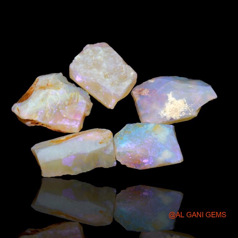 Natural Fire Opal Loose Gemstone Fancy Rough Australia 5 Pcs Wholesale Lot 21.95 Cts 13x4x9 mm To 16x4x10 mm R-186